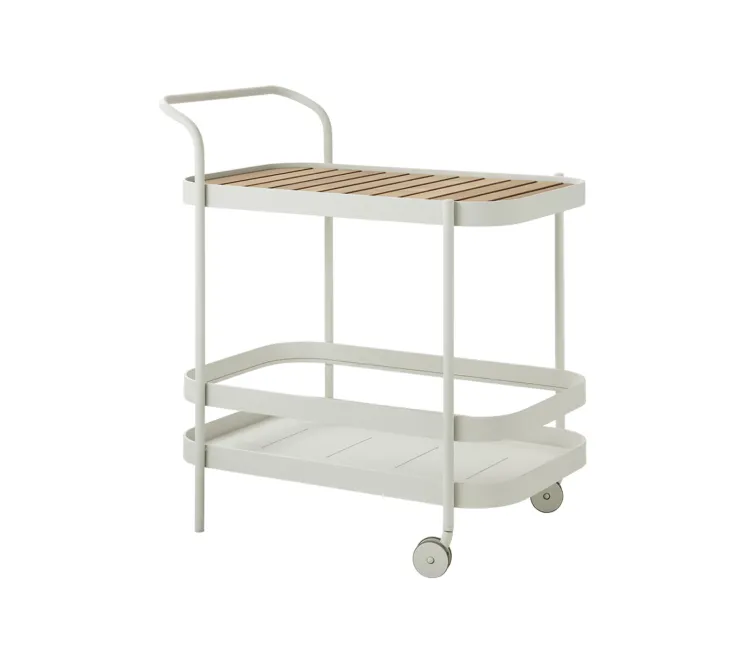 Serviertisch Cane-line �Roll� Beistelltisch Aluminiumtisch eckig, wei�